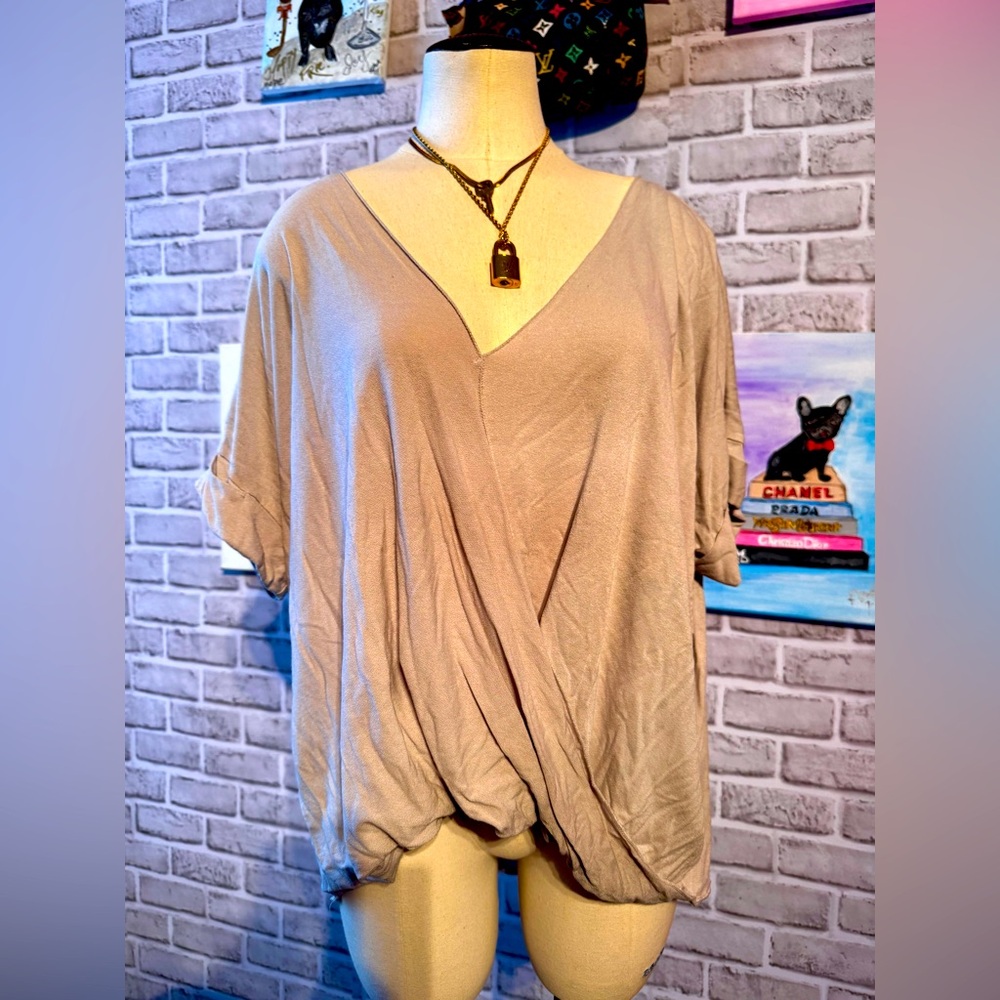 2 for $10 Gray women’s crisscross, top, soft and silky size large